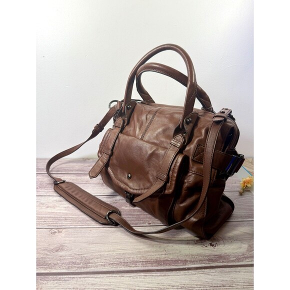 Kooba Leather Women's Handbag with Gun Metal Embellishments Kooba Kendal Brown - Picture 9 of 16